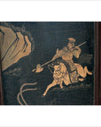 4-Panel Black Lacquered Screen with Chinoiserie-13. Asian & Chinese Furniture, Art, Antiques, Vintage Home Décor for sale at FEA Home