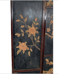 4-Panel Black Lacquered Screen with Chinoiserie-19. Asian & Chinese Furniture, Art, Antiques, Vintage Home Décor for sale at FEA Home