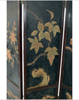 4-Panel Black Lacquered Screen with Chinoiserie-20. Asian & Chinese Furniture, Art, Antiques, Vintage Home Décor for sale at FEA Home