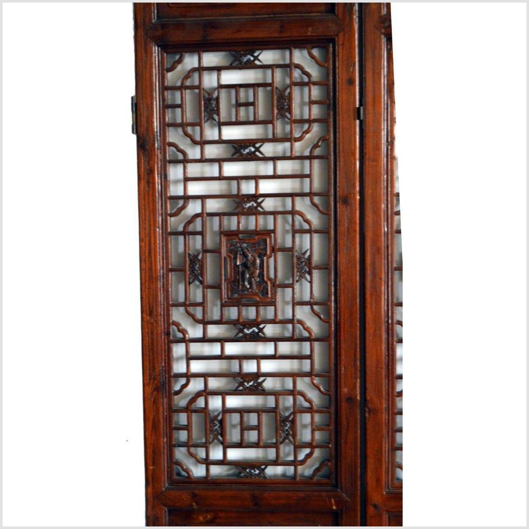2-Panel Wooden Screen with Open Fretwork Design-3. Asian &amp; Chinese Furniture, Art, Antiques, Vintage Home Décor for sale at FEA Home