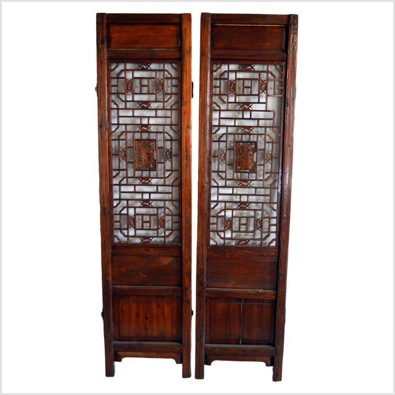 2-Panel Wooden Screen with Open Fretwork Design-YN2932-9. Asian & Chinese Furniture, Art, Antiques, Vintage Home Décor for sale at FEA Home