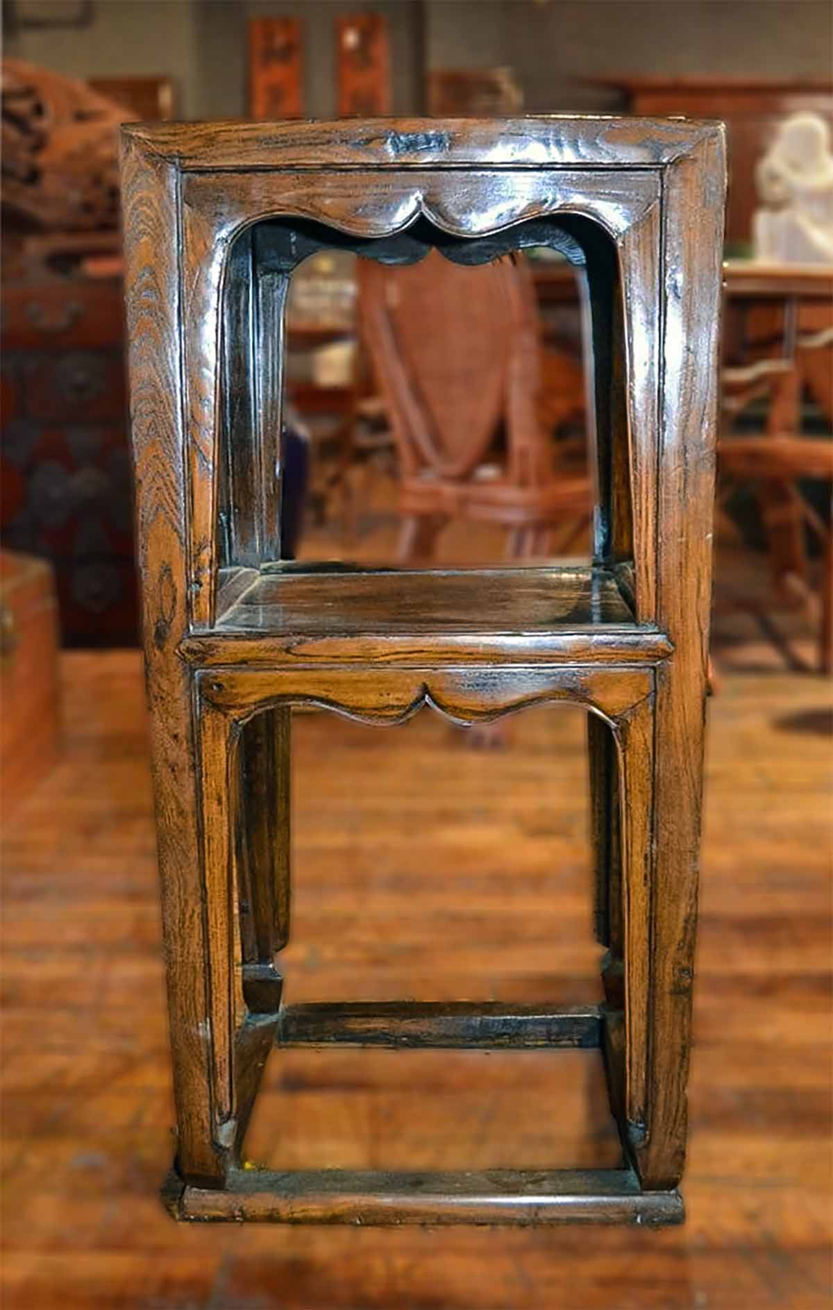 Plant Pedestal/Table with Shelf-1. Asian & Chinese Furniture, Art, Antiques, Vintage Home Décor for sale at FEA Home