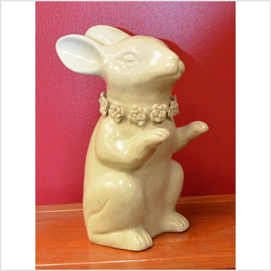 Porcelain Blanc de Chine Bunny Rabbit Statue-2. Asian & Chinese Furniture, Art, Antiques, Vintage Home Décor for sale at FEA Home