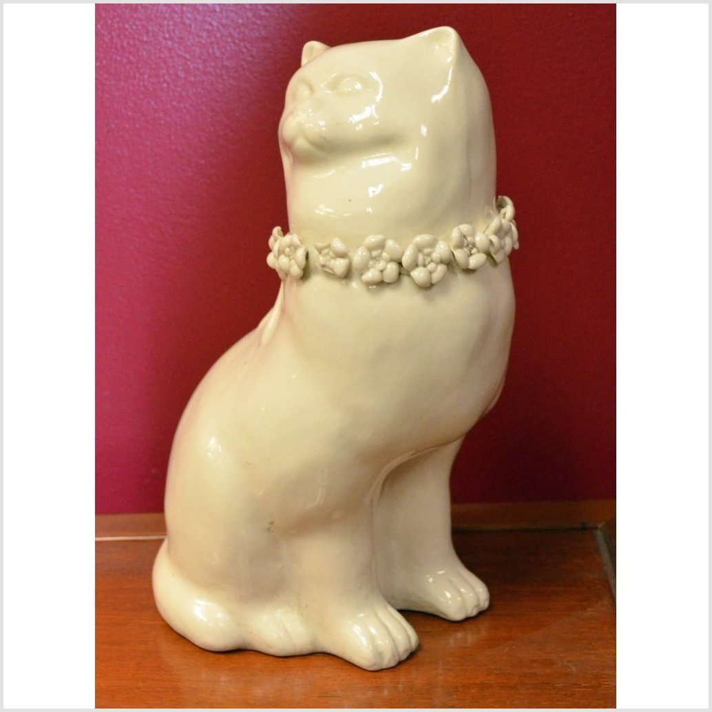 Porcelain Standing Cat with Head to Side-2. Asian & Chinese Furniture, Art, Antiques, Vintage Home Décor for sale at FEA Home