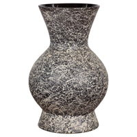 Prem Collection Artisan Made Black and White Vase with Dripping Décor