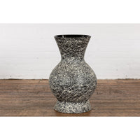 Prem Collection Artisan Made Black and White Vase with Dripping Décor