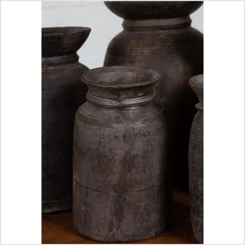 Primitive Nepalese Rustic Wooden Ghee Pots- Sold in Sets of Three, Five or Seven-14. Asian & Chinese Furniture, Art, Antiques, Vintage Home Décor for sale at FEA Home