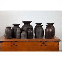 Primitive Nepalese Rustic Wooden Ghee Pots- Sold in Sets of Three, Five or Seven