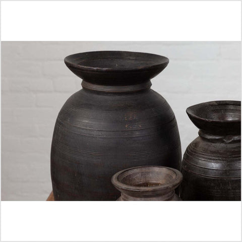 Primitive Nepalese Rustic Wooden Ghee Pots Sold in Sets of Three or Five