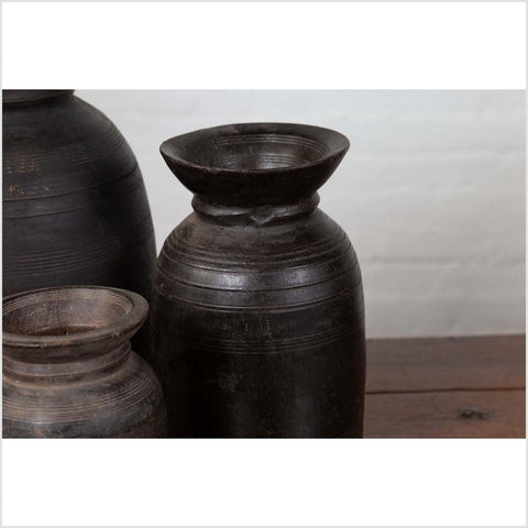 Primitive Nepalese Rustic Wooden Ghee Pots- Sold in Sets of Three, Five or Seven-10. Asian & Chinese Furniture, Art, Antiques, Vintage Home Décor for sale at FEA Home