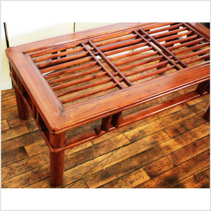 Rectangular Coffee Table with Open Grillwork