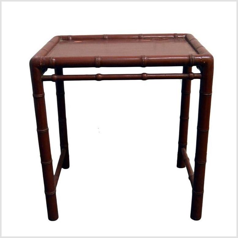 Red Bamboo Side Table- Asian Antiques, Vintage Home Decor & Chinese Furniture - FEA Home