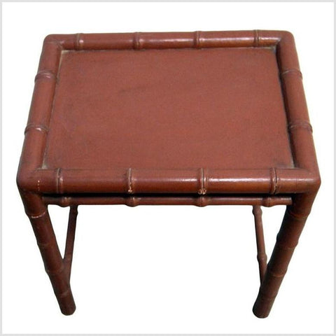 Red Bamboo Side Table