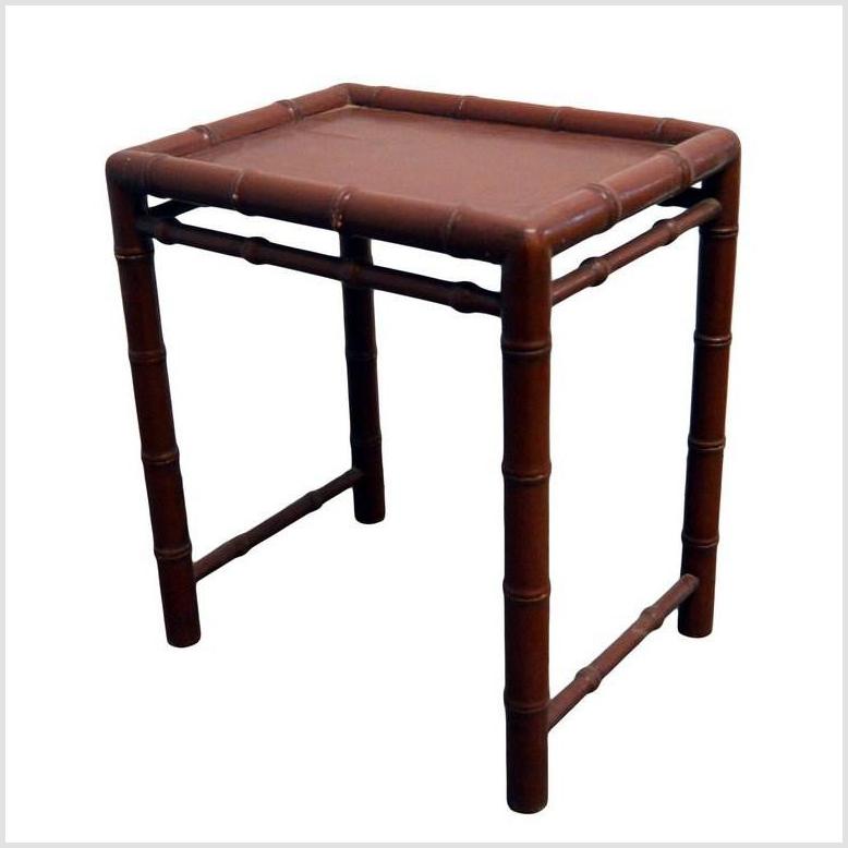 Red Bamboo Side Table-4. Asian &amp; Chinese Furniture, Art, Antiques, Vintage Home Décor for sale at FEA Home