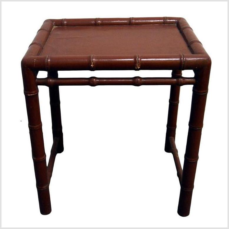 Red Bamboo Side Table-1. Asian & Chinese Furniture, Art, Antiques, Vintage Home Décor for sale at FEA Home