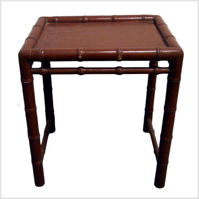 Red Bamboo Side Table- Asian Antiques, Vintage Home Decor & Chinese Furniture - FEA Home