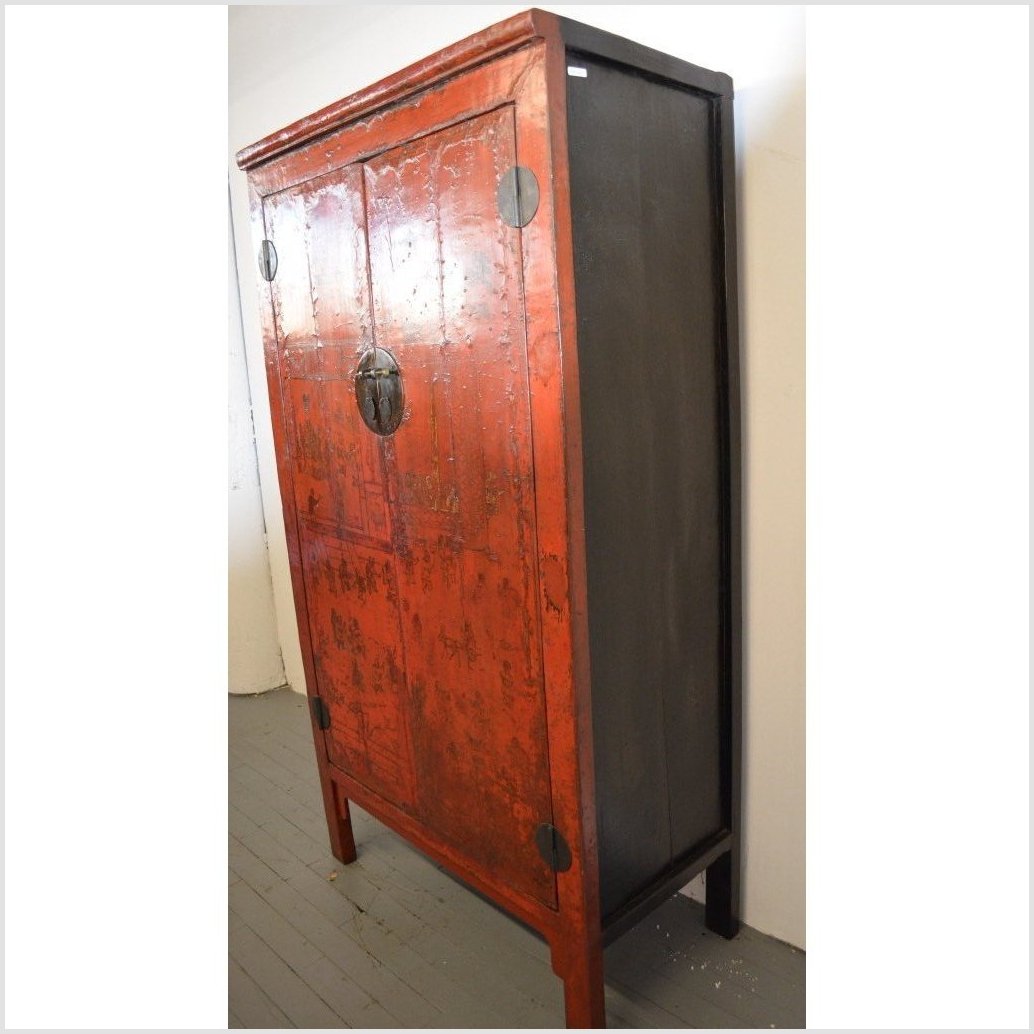 Red Chinoiserie Cabinet-2. Asian & Chinese Furniture, Art, Antiques, Vintage Home Décor for sale at FEA Home