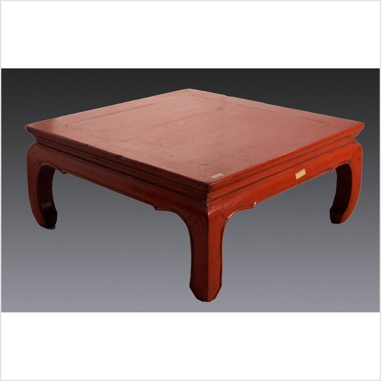 Red Lacquer Low Chow Leg Table-2. Asian & Chinese Furniture, Art, Antiques, Vintage Home Décor for sale at FEA Home
