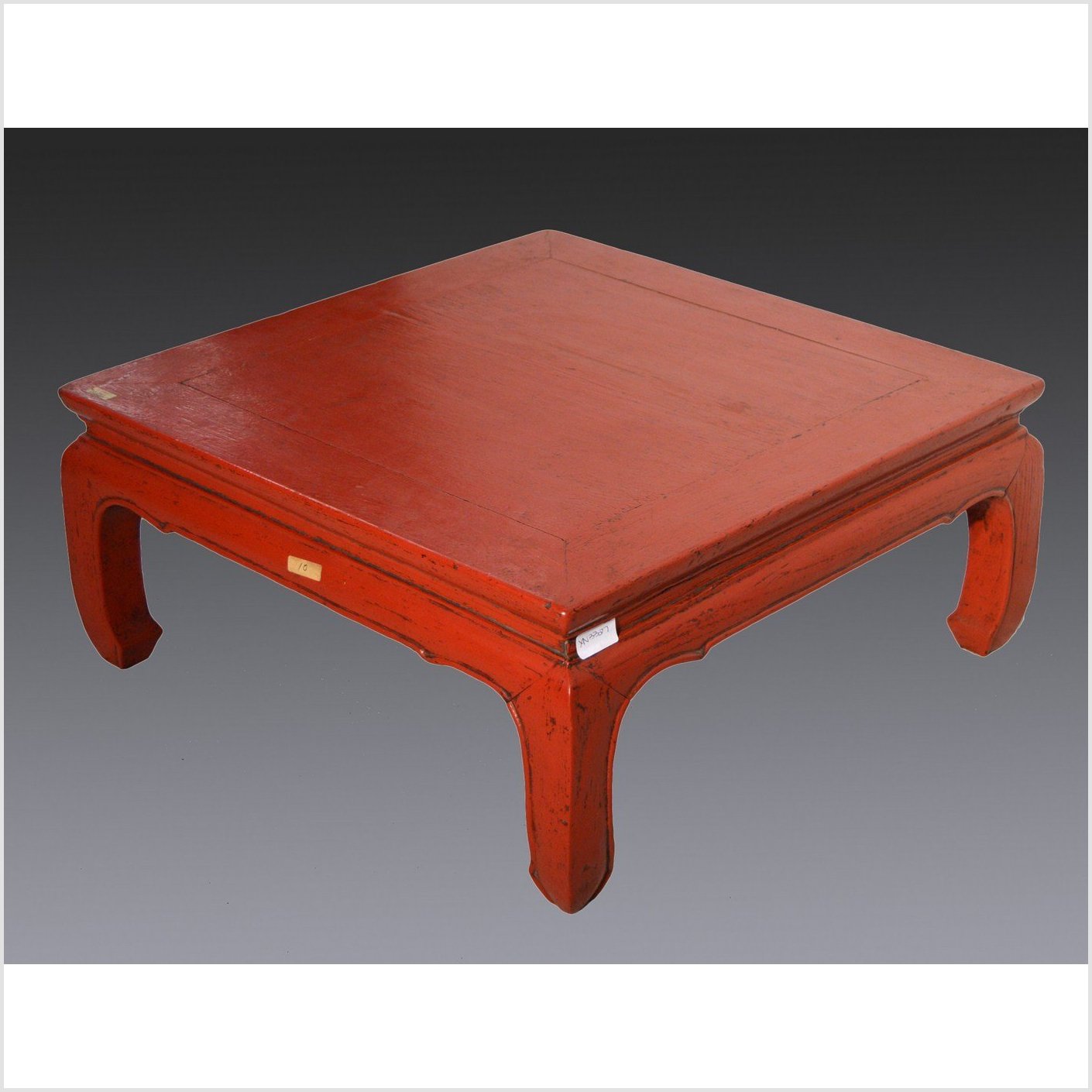 Red Lacquer Low Chow Leg Table-3. Asian &amp; Chinese Furniture, Art, Antiques, Vintage Home Décor for sale at FEA Home