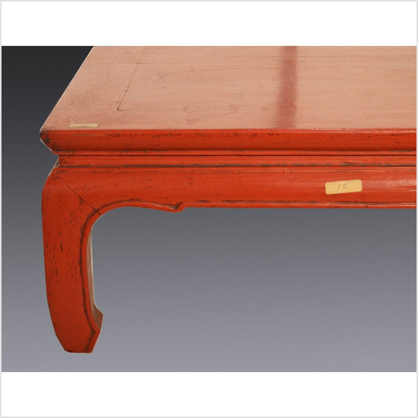 Red Lacquer Low Chow Leg Table-4. Asian &amp; Chinese Furniture, Art, Antiques, Vintage Home Décor for sale at FEA Home