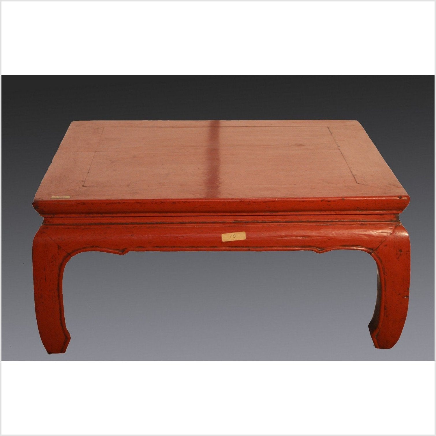 Red Lacquer Low Chow Leg Table-1. Asian & Chinese Furniture, Art, Antiques, Vintage Home Décor for sale at FEA Home