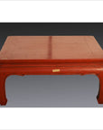 Red Lacquer Low Chow Leg Table-1. Asian & Chinese Furniture, Art, Antiques, Vintage Home Décor for sale at FEA Home