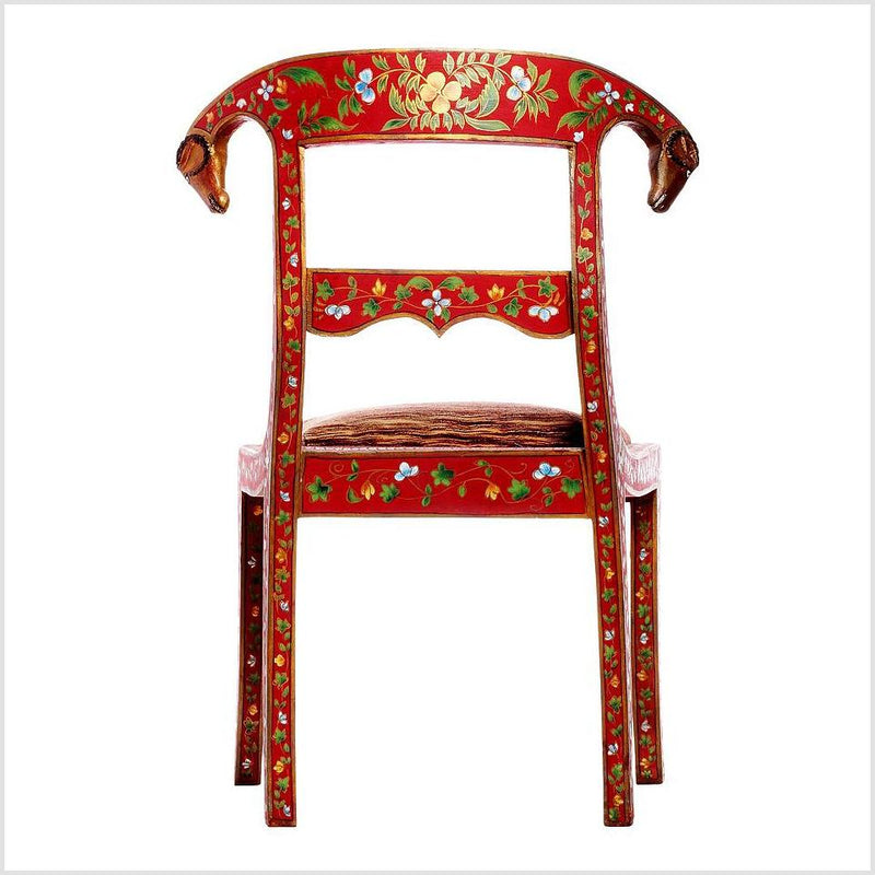 Red Multi-Colored Indian Chair