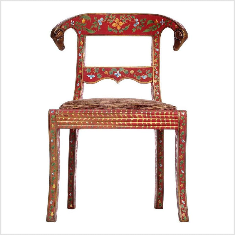 Red Multi-Colored Indian Chair