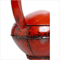 Red Wooden Picnic Basket