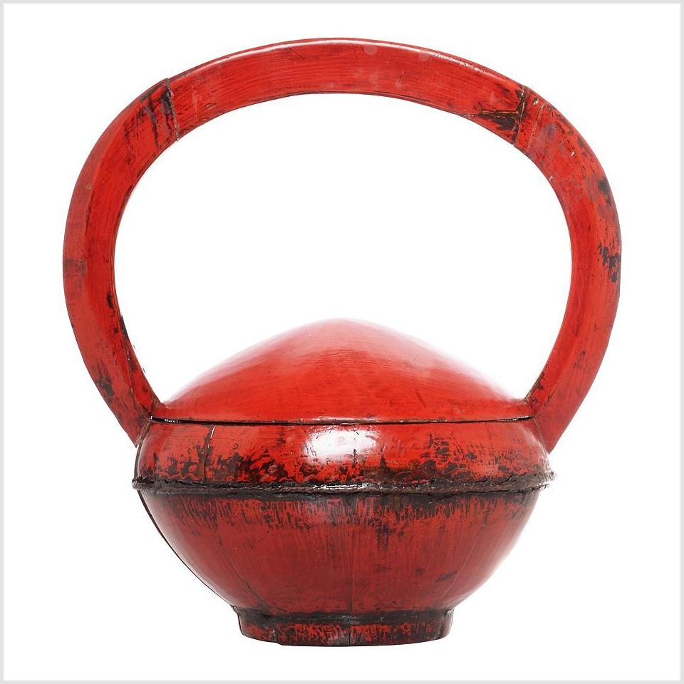Red Wooden Picnic Basket-1. Asian & Chinese Furniture, Art, Antiques, Vintage Home Décor for sale at FEA Home