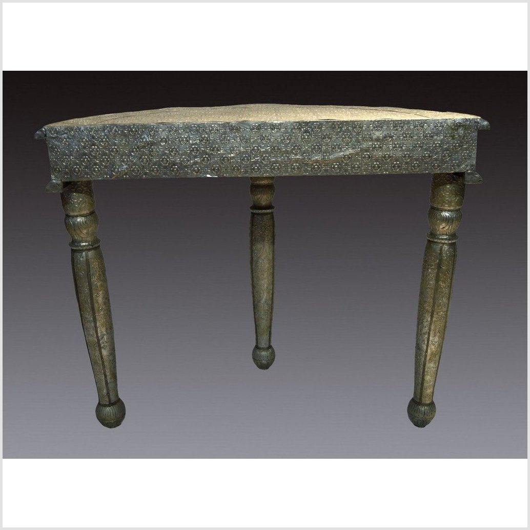 Repousse Nickel-Silver Demi-Lune Table-10. Asian &amp; Chinese Furniture, Art, Antiques, Vintage Home Décor for sale at FEA Home