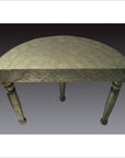 Repousse Nickel-Silver Demi-Lune Table-11. Asian & Chinese Furniture, Art, Antiques, Vintage Home Décor for sale at FEA Home