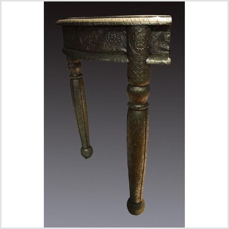 Repousse Nickel-Silver Demi-Lune Table-12. Asian &amp; Chinese Furniture, Art, Antiques, Vintage Home Décor for sale at FEA Home
