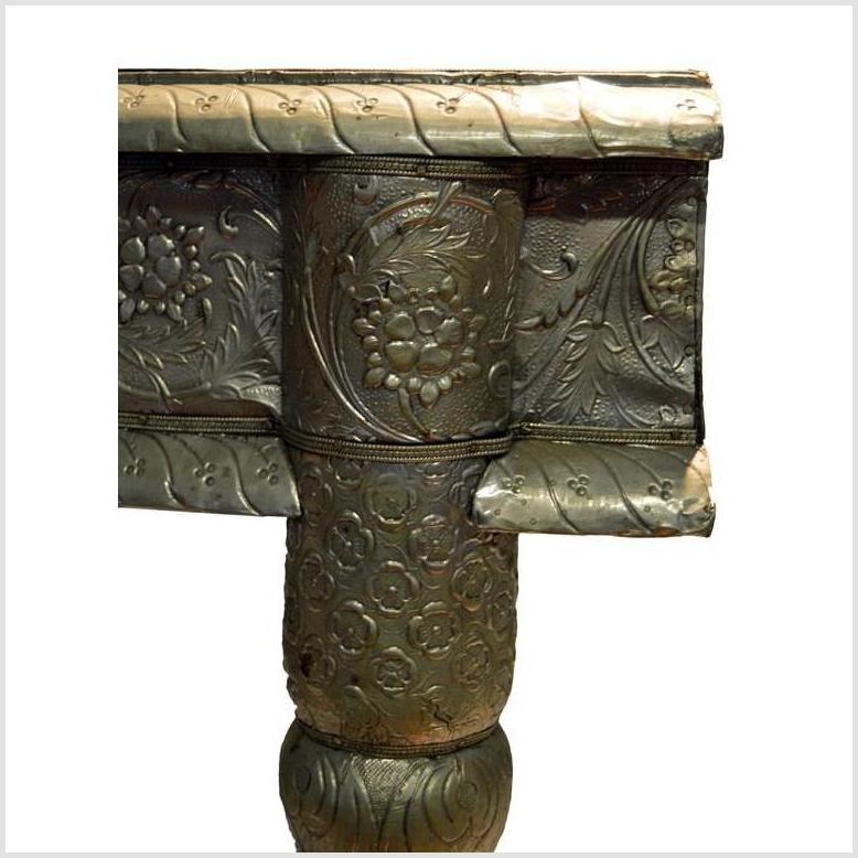Repousse Nickel-Silver Demi-Lune Table-13. Asian &amp; Chinese Furniture, Art, Antiques, Vintage Home Décor for sale at FEA Home