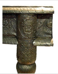 Repousse Nickel-Silver Demi-Lune Table-13. Asian & Chinese Furniture, Art, Antiques, Vintage Home Décor for sale at FEA Home