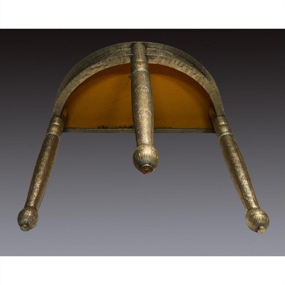 Repousse Nickel-Silver Demi-Lune Table-17. Asian &amp; Chinese Furniture, Art, Antiques, Vintage Home Décor for sale at FEA Home