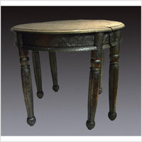 Repousse Nickel-Silver Demi-Lune Table
