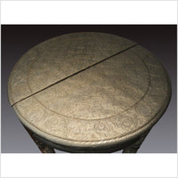 Repousse Nickel-Silver Demi-Lune Table