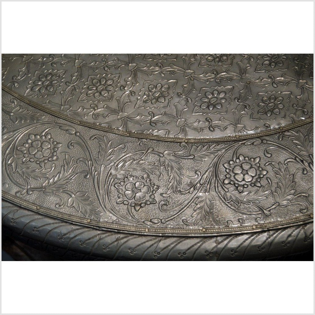 Repousse Nickel-Silver Demi-Lune Table-6. Asian &amp; Chinese Furniture, Art, Antiques, Vintage Home Décor for sale at FEA Home
