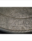 Repousse Nickel-Silver Demi-Lune Table-6. Asian & Chinese Furniture, Art, Antiques, Vintage Home Décor for sale at FEA Home