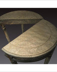Repousse Nickel-Silver Demi-Lune Table-9. Asian & Chinese Furniture, Art, Antiques, Vintage Home Décor for sale at FEA Home