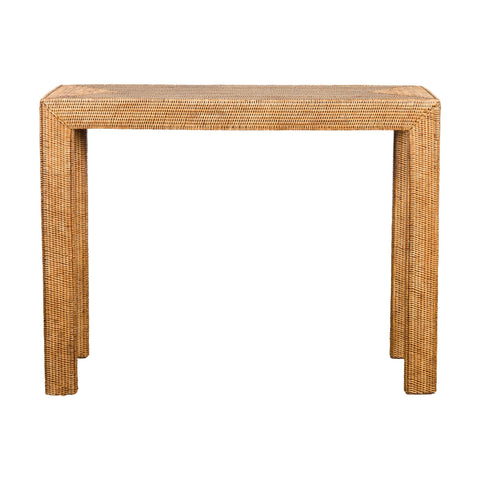 This-is-a-picture-of-a-Rustic Chinese Country Style Midcentury Woven Rattan Console Table-image-position-1-style-YN1470-Shop-for-Vintage-and-Antique-Asian-and-Chinese-Furniture-for-sale-at-FEA Home-NYC
