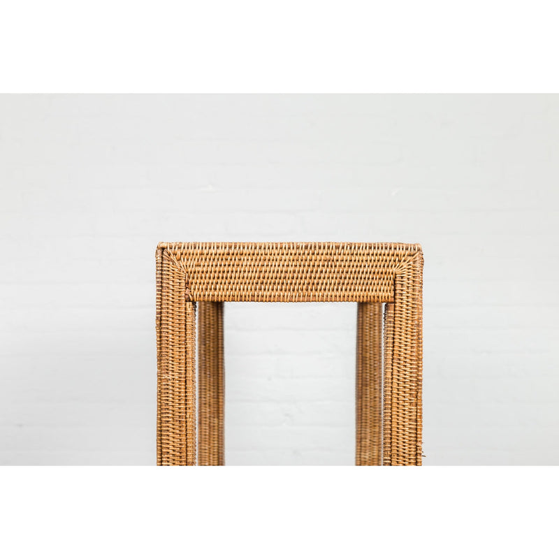 This-is-a-picture-of-a-Rustic Chinese Country Style Midcentury Woven Rattan Console Table-image-position-19-style-YN1470-Shop-for-Vintage-and-Antique-Asian-and-Chinese-Furniture-for-sale-at-FEA Home-NYC