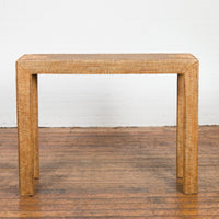 Midcentury Style Woven Rattan Console Table