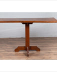 Rustic Indonesian Wooden Console Table with Single Plank Top and Pedestal Base-5. Asian & Chinese Furniture, Art, Antiques, Vintage Home Décor for sale at FEA Home