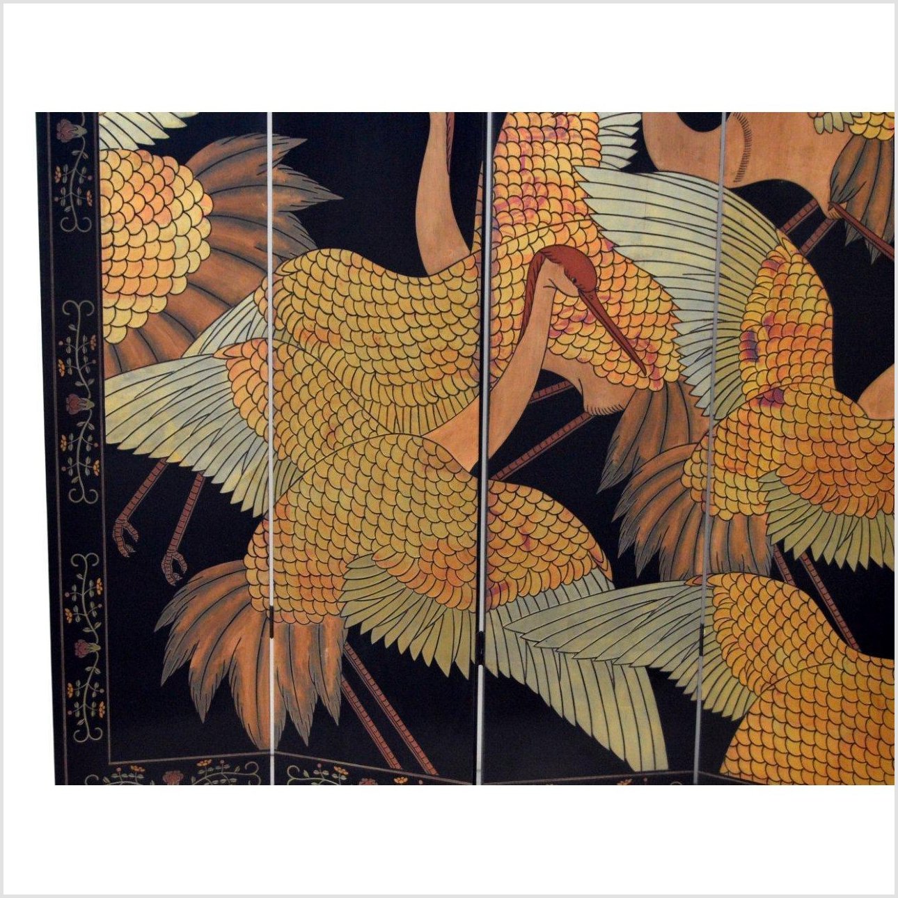 Black Lacquered 6-Panel Screen-5. Asian &amp; Chinese Furniture, Art, Antiques, Vintage Home Décor for sale at FEA Home