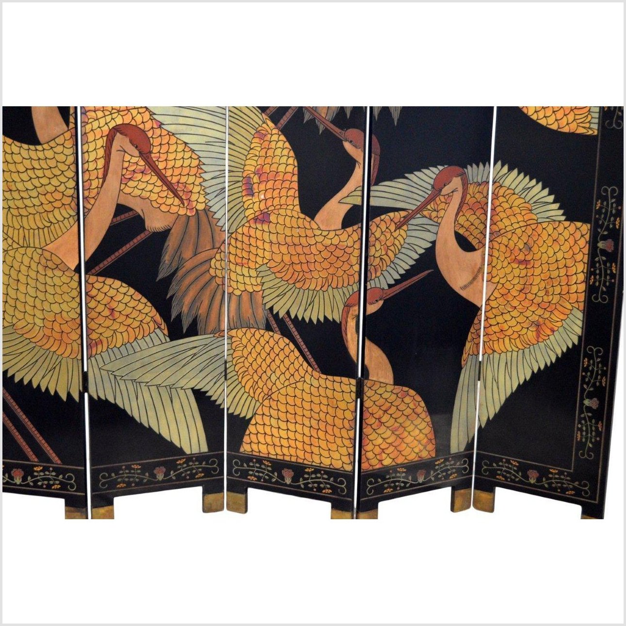 Black Lacquered 6-Panel Screen-4. Asian &amp; Chinese Furniture, Art, Antiques, Vintage Home Décor for sale at FEA Home
