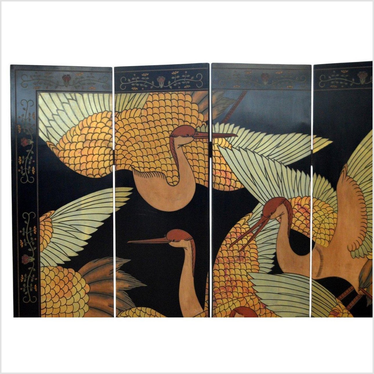 Black Lacquered 6-Panel Screen-6. Asian &amp; Chinese Furniture, Art, Antiques, Vintage Home Décor for sale at FEA Home