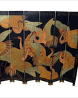 Black Lacquered 6-Panel Screen-1. Asian & Chinese Furniture, Art, Antiques, Vintage Home Décor for sale at FEA Home