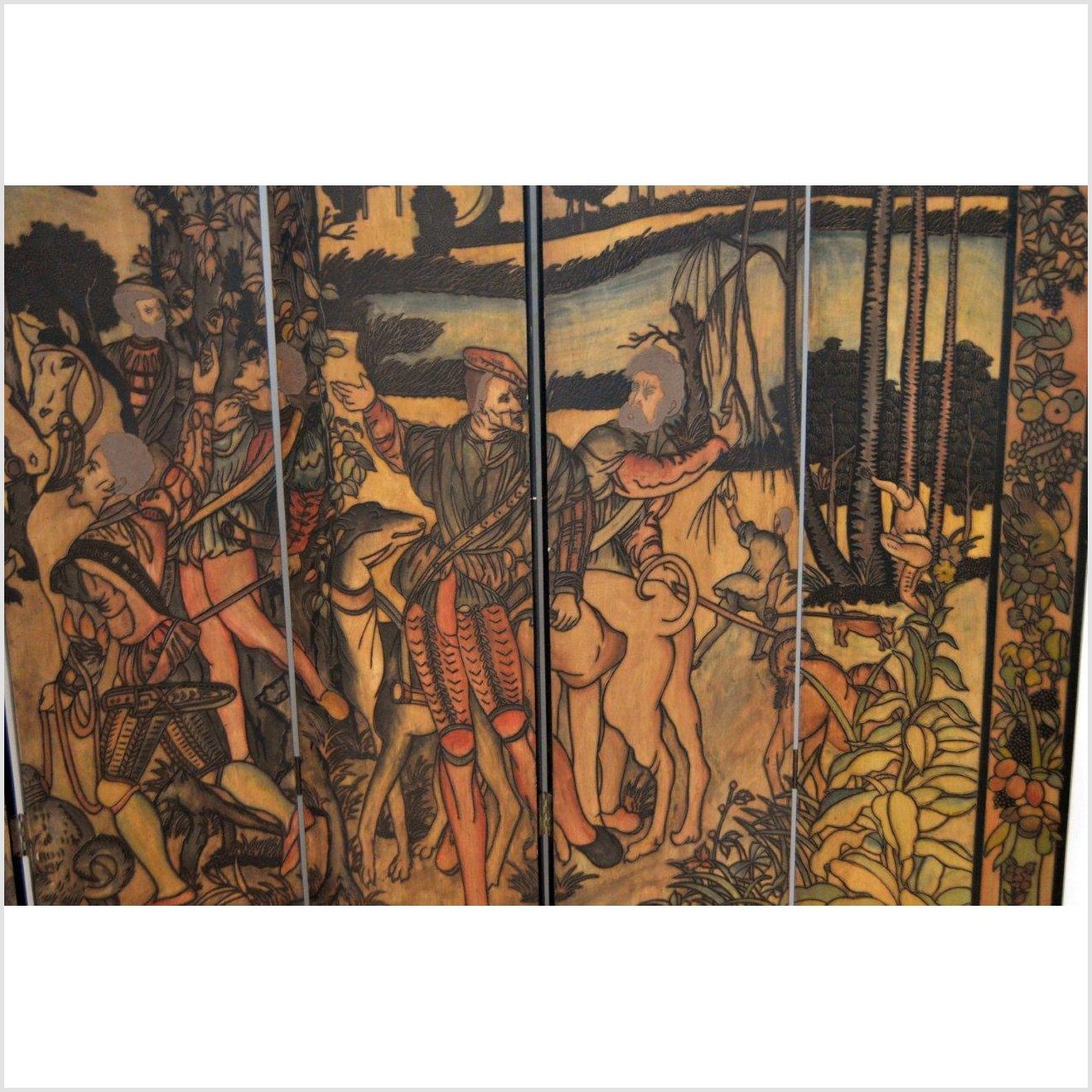 Chinese Vintage Hand-Painted 6-Panel Screen-2. Asian & Chinese Furniture, Art, Antiques, Vintage Home Décor for sale at FEA Home